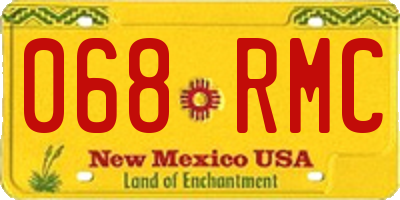 NM license plate 068RMC