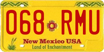 NM license plate 068RMU