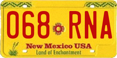 NM license plate 068RNA