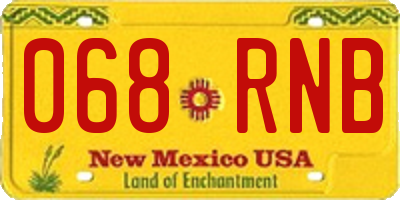 NM license plate 068RNB