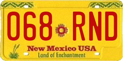 NM license plate 068RND
