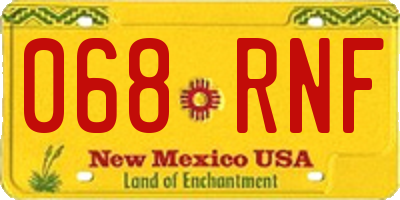 NM license plate 068RNF