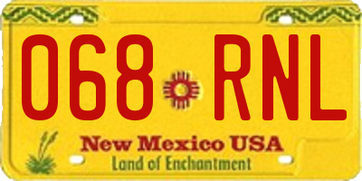 NM license plate 068RNL