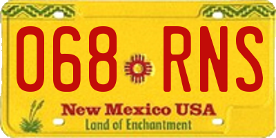 NM license plate 068RNS