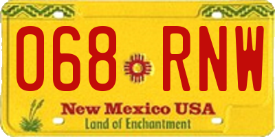 NM license plate 068RNW