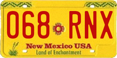 NM license plate 068RNX