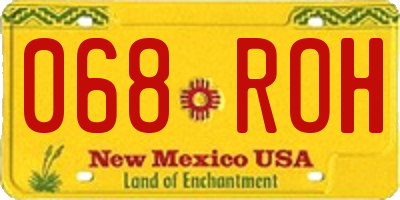 NM license plate 068ROH