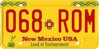 NM license plate 068ROM