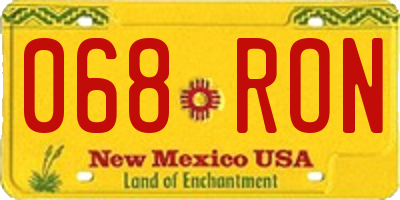 NM license plate 068RON