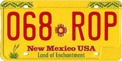 NM license plate 068ROP