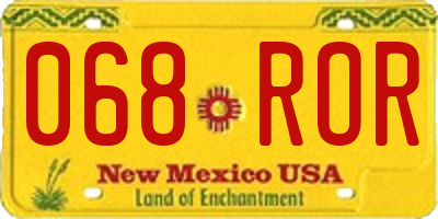 NM license plate 068ROR