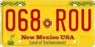 NM license plate 068ROU