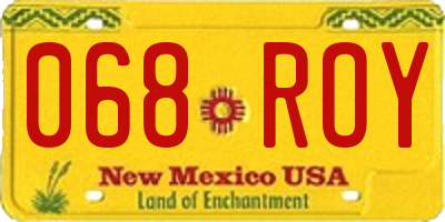 NM license plate 068ROY