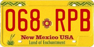 NM license plate 068RPB