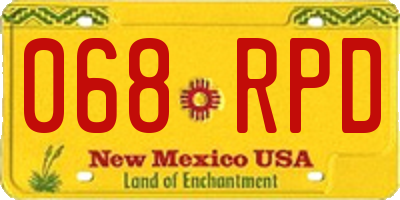 NM license plate 068RPD