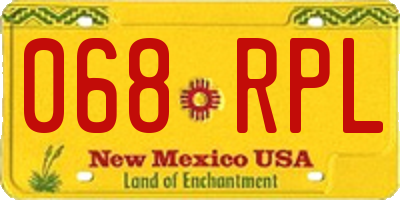 NM license plate 068RPL