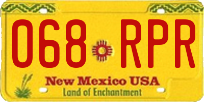 NM license plate 068RPR
