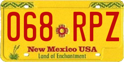 NM license plate 068RPZ