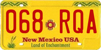 NM license plate 068RQA