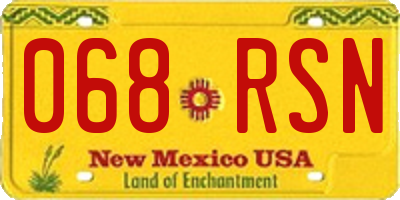 NM license plate 068RSN