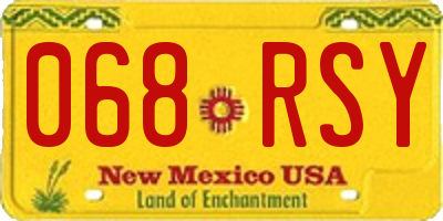 NM license plate 068RSY