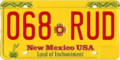 NM license plate 068RUD