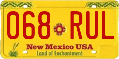NM license plate 068RUL