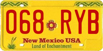 NM license plate 068RYB