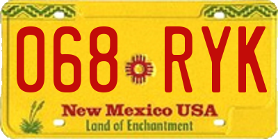 NM license plate 068RYK
