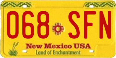 NM license plate 068SFN