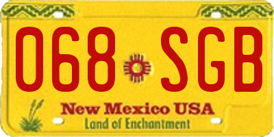 NM license plate 068SGB