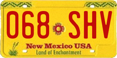 NM license plate 068SHV