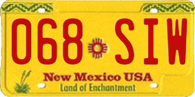 NM license plate 068SIW