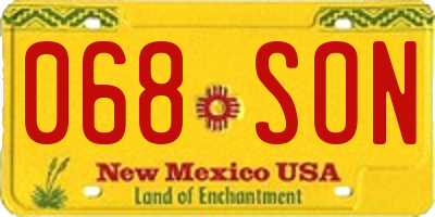 NM license plate 068SON