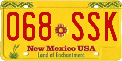 NM license plate 068SSK