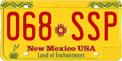 NM license plate 068SSP