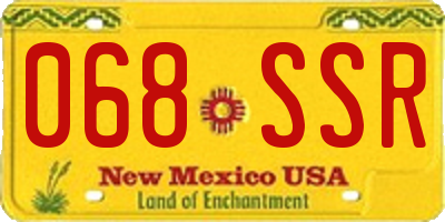 NM license plate 068SSR