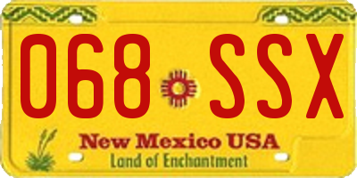 NM license plate 068SSX