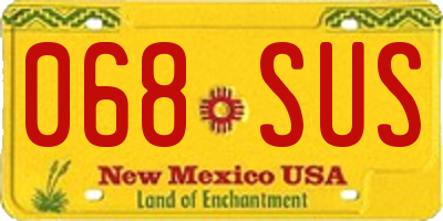 NM license plate 068SUS