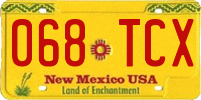 NM license plate 068TCX