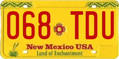 NM license plate 068TDU