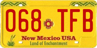 NM license plate 068TFB