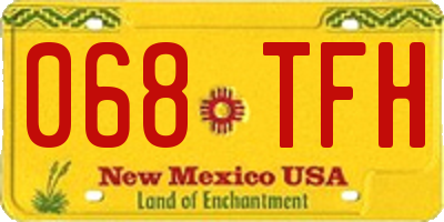 NM license plate 068TFH