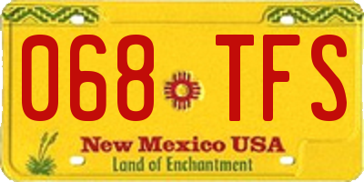 NM license plate 068TFS