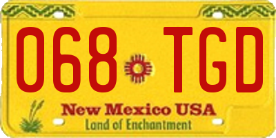 NM license plate 068TGD