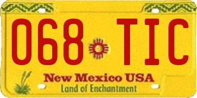 NM license plate 068TIC