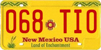 NM license plate 068TIO