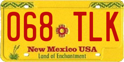 NM license plate 068TLK