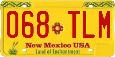 NM license plate 068TLM