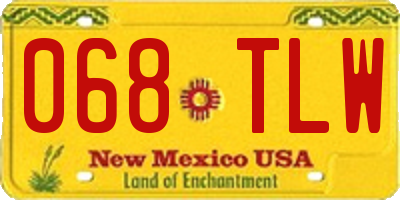 NM license plate 068TLW